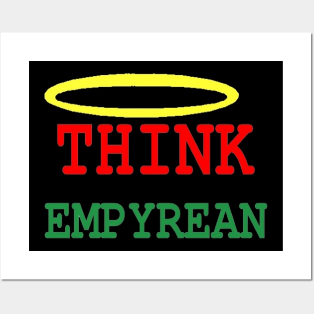 Think Empyrean Deaign on Black Background Wall Art by 2triadstore